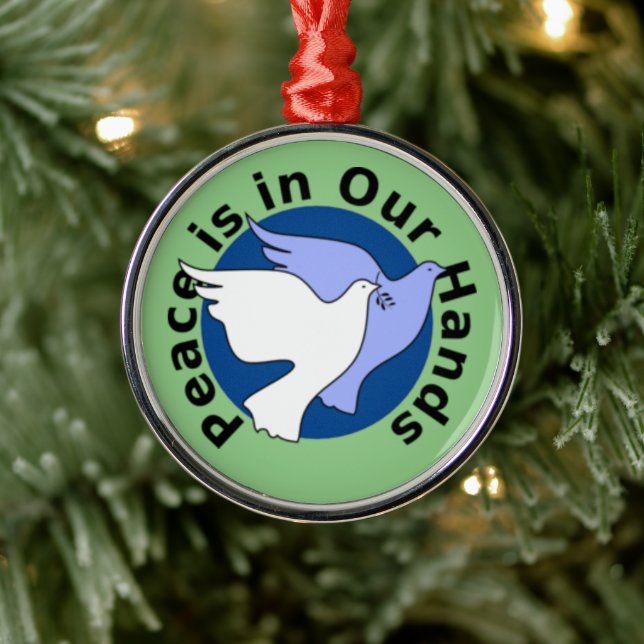 Freden i händer julgransprydnad metall (Träd)