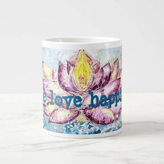 Freden i Kärlek lyckligtvis Lotus Art Jumbo Coffee Jumbo Mugg (Framsidan)