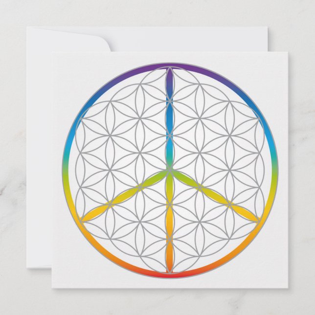 Freden i Life Design + Kärlek-symbolens regnbåge Julkort (Framsida)