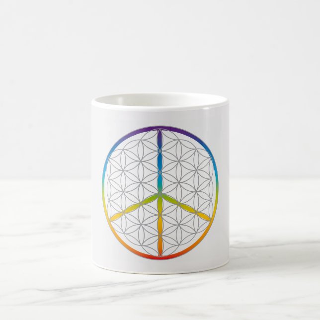 Freden i Life Design + Kärlek-symbolens regnbåge Kaffemugg (Center)