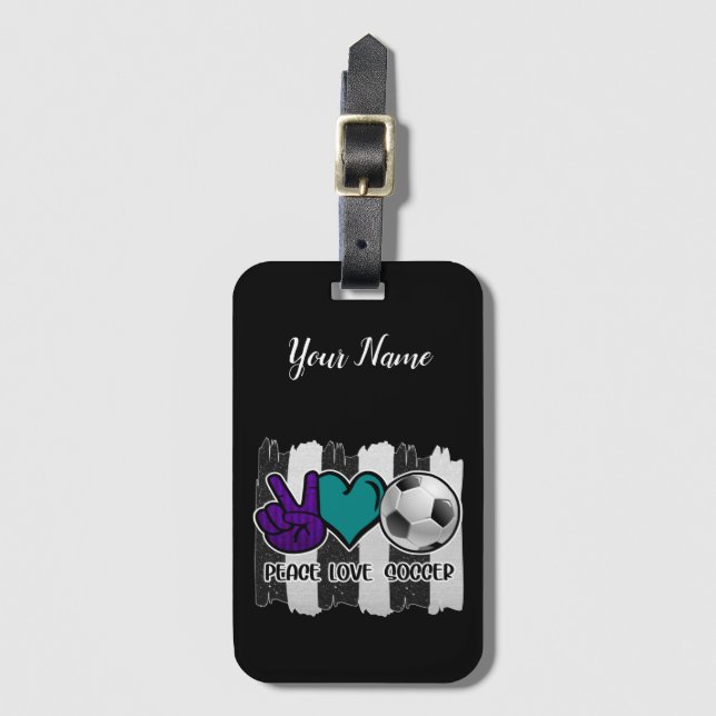 Freden i Svarta och vita stripe Kärlek Bagagebricka (Framsida vertikal)