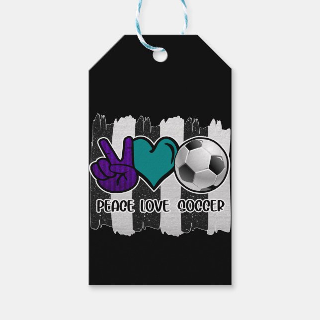 Freden i Svarta och vita stripe Kärlek Presentetikett (Framsidan)