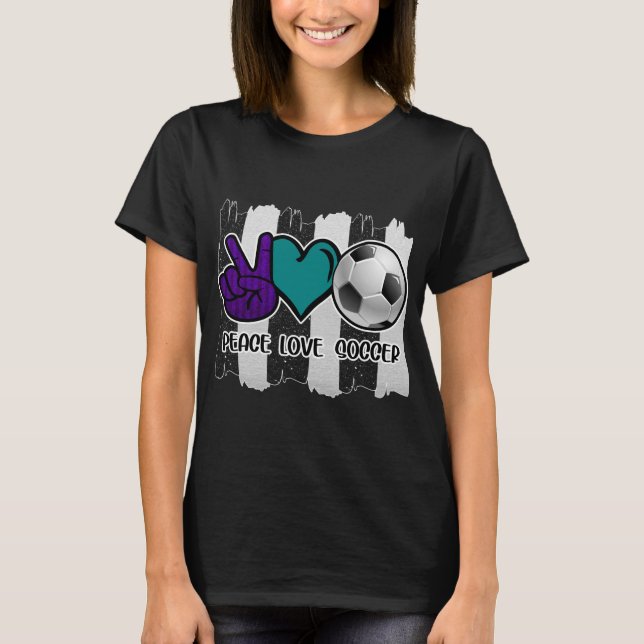 Freden i Svarta och vita stripe Kärlek T Shirt (Framsida)