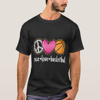 Freden Kärlek Basketball Leopard Skriv ut tjejer B T Shirt