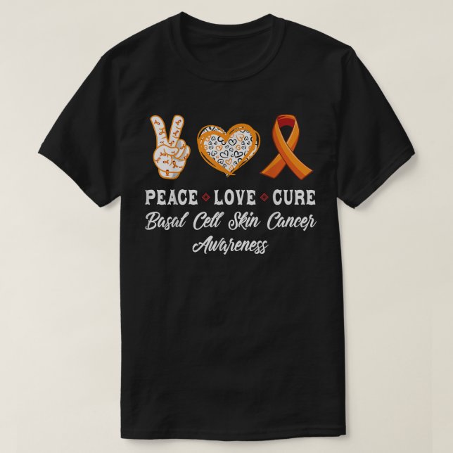 Freden Kärlek botar den grundläggande hudcancermed T Shirt (Design framsida)