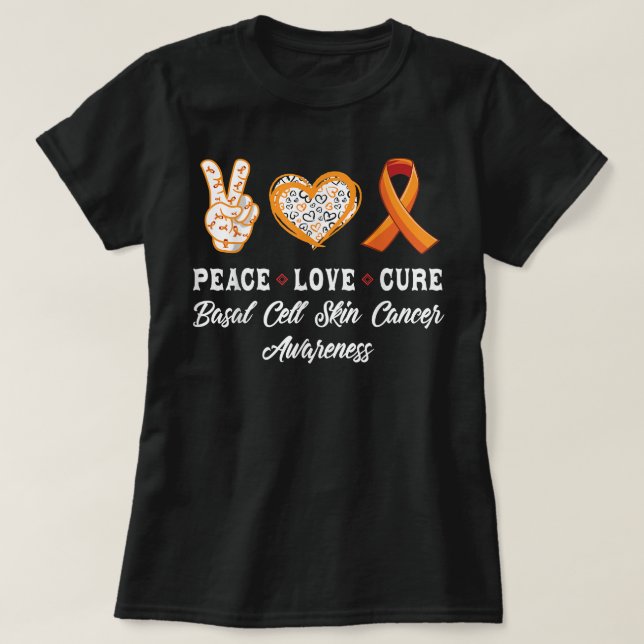 Freden Kärlek botar den grundläggande hudcancermed T Shirt (Design framsida)