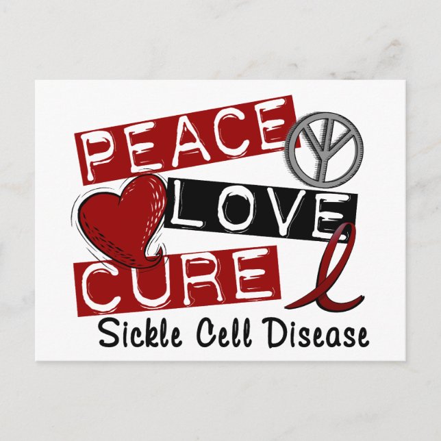 Freden Kärlek Cure Sickle Cell Disease Vykort (Framsida)