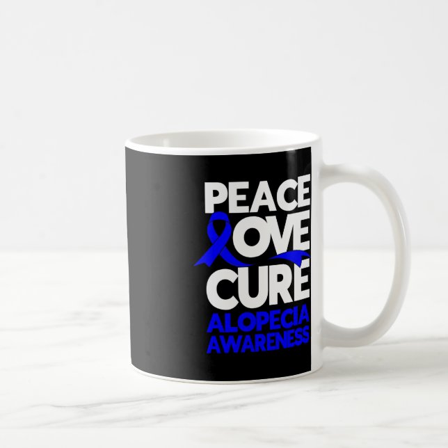 Freden Kärlek Cure Support Alopecia Awareness Ribb Kaffemugg (Höger)
