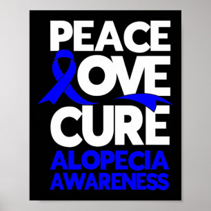 Freden Kärlek Cure Support Alopecia Awareness Ribb Poster