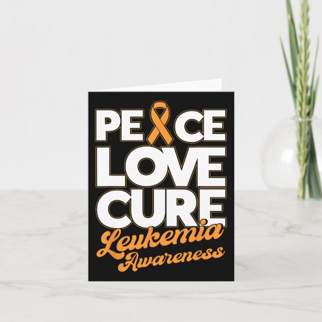 Freden Kärlek Cure Support Leukemia Awareness Ribb Kort (Framsida)