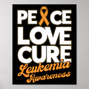 Freden Kärlek Cure Support Leukemia Awareness Ribb Poster