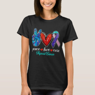Freden Kärlek Cure Thyroid Cancer Warrior T Shirt