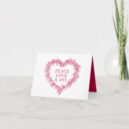 Freden, kärlek glädje, rödmistel hjärtjul helgkort