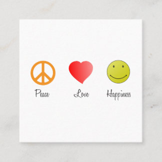 Freden Kärlek Happiness Symbols Fyrkantigt Visitkort