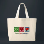 Freden Kärlek kardiologi Heart Surgeon Heartslag Jumbo Tygkasse<br><div class="desc">Cute cardiology-presenten till en kardiolog läkare med fredstecken,  hjärta och pulsslag. En kardiotorakisk coola för kardiovaskulär kirurgi eller hjärt- kärlkirurgi på sjukhus. Beställ doktor eller sjuksköterska.</div>