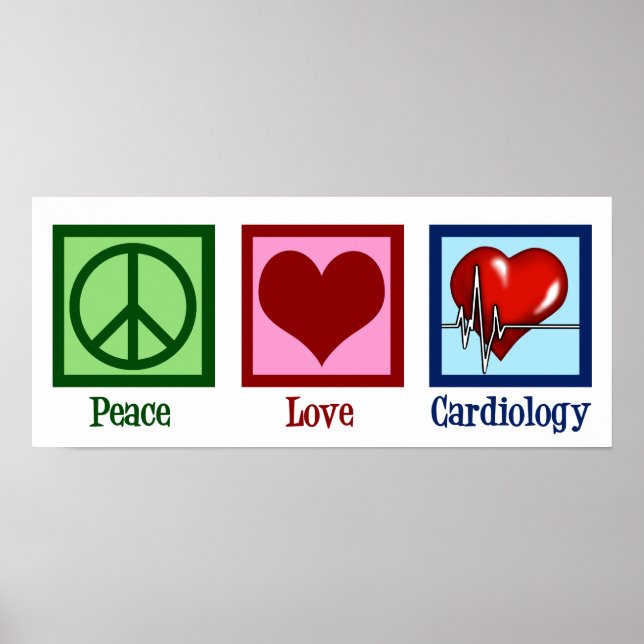 Freden Kärlek kardiologi Heart Surgeon Heartslag Poster (Framsidan)