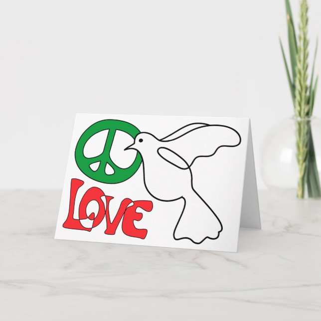 Freden, Kärlek och Dove Blank Card Helgkort (Framsida)