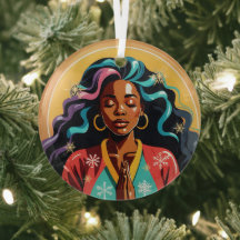 Freden, Kärlek och Joy Jul Black Woman Praying