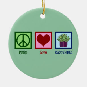 Freden Kärlek Succulents Julgransprydnad Keramik