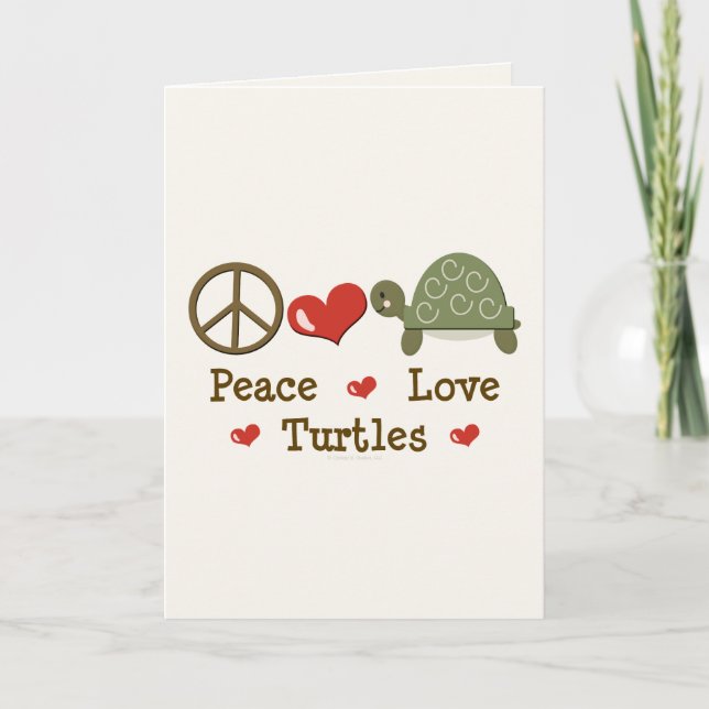 Freden Kärlek Turtles Greeting Card Kort (Framsida)