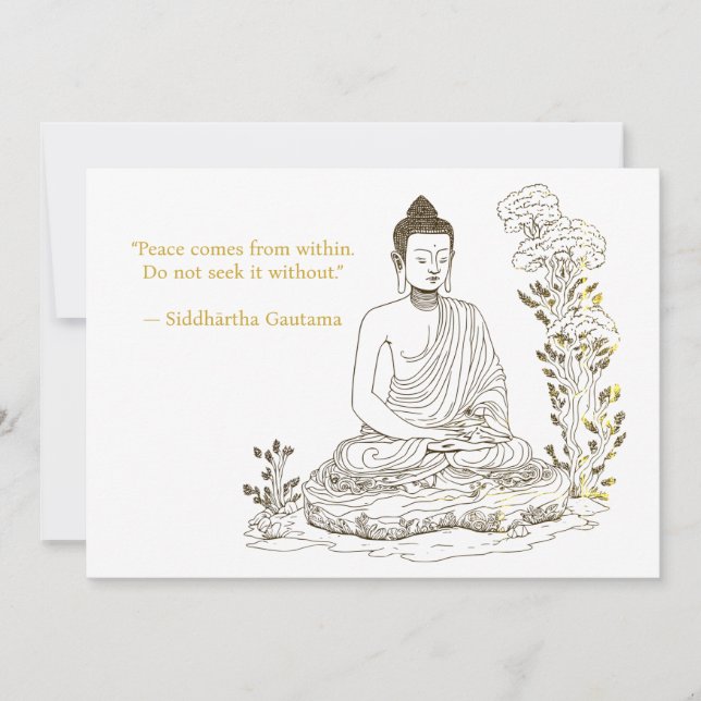 Freden kommer från Buddha Inbjudningar (Framsida)