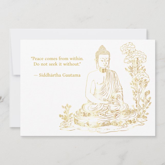 Freden kommer från Buddha Inbjudningar (Framsida)