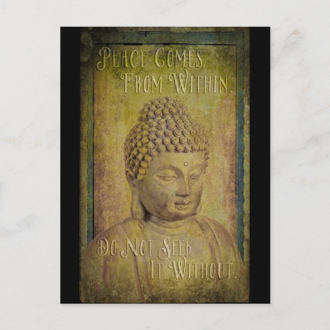 Freden kommer från Buddha-offerten Vykort (Framsida)