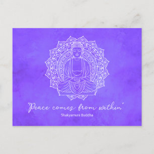 Freden kommer från Shakyamuni Buddha-Lilan Vykort