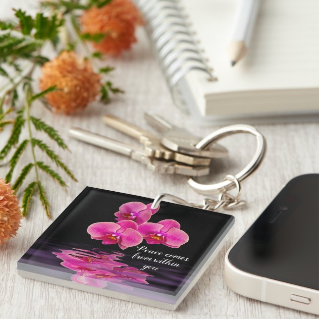 Freden kommer inifrån din Orchids Keychain (Högra Framsidan)