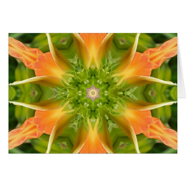 Freden Mandalas blomma Hälsningskort (Framsidan Horizontal)