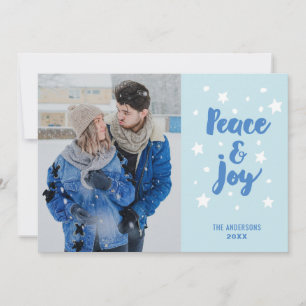 Freden och Joy Typography Photo jul/Helgdag Julkort
