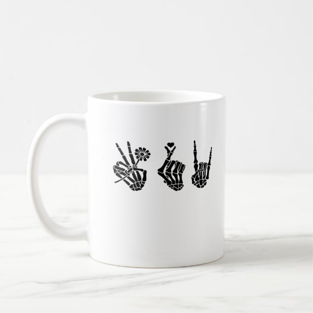 Freden och rullskalet Händer Classic Kaffemugg (Vänster)
