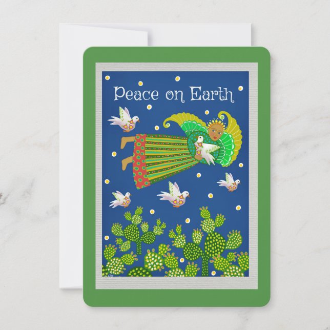 Freden på Earth Angel och Doves Flat Greeting Card (Framsida)