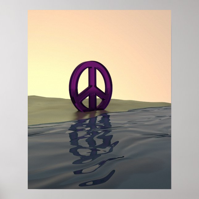 Freden på en Beach Digital Art Poster (Framsidan)
