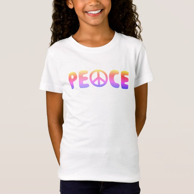 Freden, Retro Hippie Vibes Girls, långlivad T Shirt (Framsida)