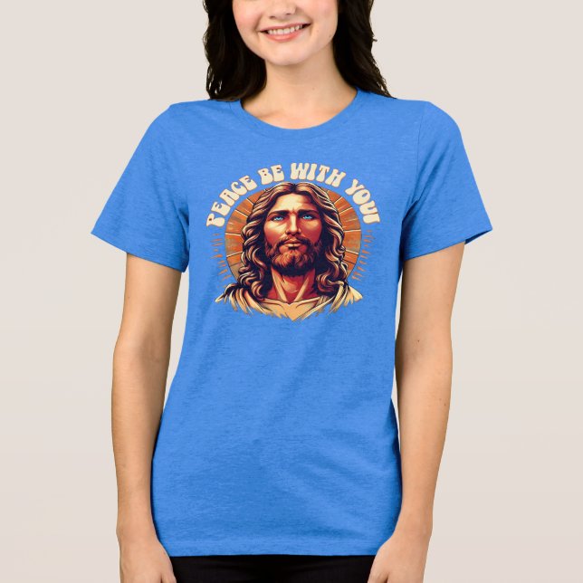 Freden ska vara med din T-shirt Tri-Blend Shirt (Framsida)