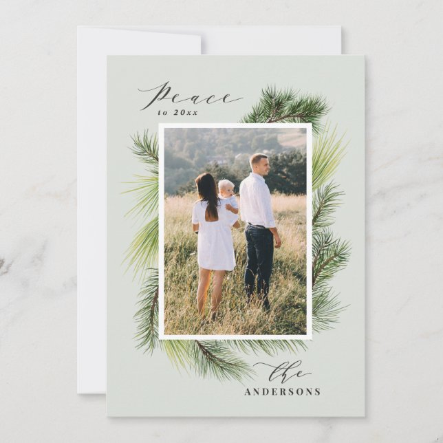 Freden till 2020 års moderna gräs-folktristollar julkort (Framsida)