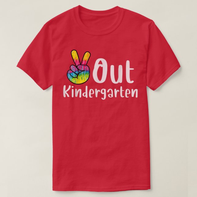 Freden ut Kindergarten Tie Dye Studenten klass T Shirt (Design framsida)