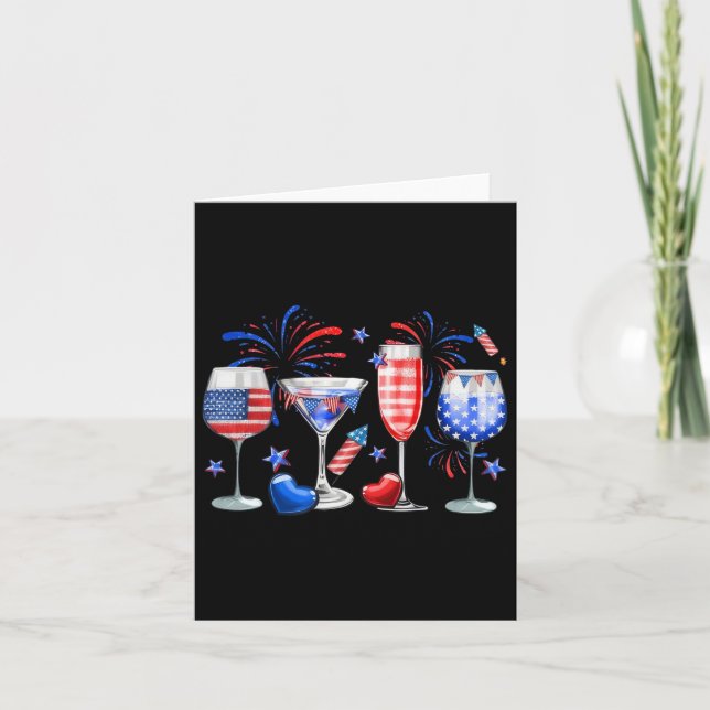 Fredens 4:e Juli-Flagga Kort (Framsida)