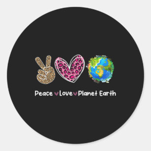 Fredens Kärlek jorddag Spara vår planetmiljö P Runt Klistermärke