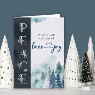 Fredens Kärlek och Joy Winter Forest-julen Helgkort