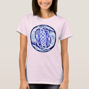 Fredens keltiska fåglar (blå version) t-shirt