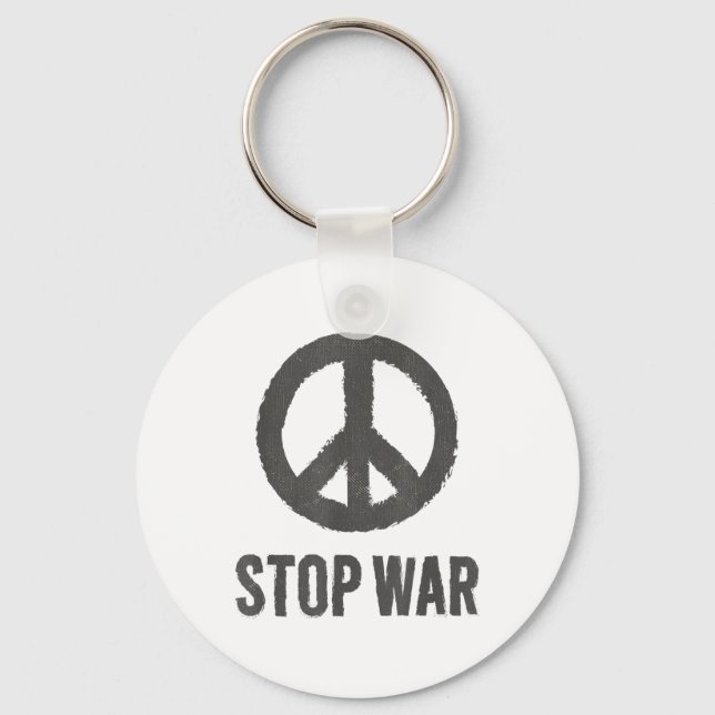 Fredens Logotyp Hippie-symbol Stoppa Krig-proteste Nyckelring (Framsida)