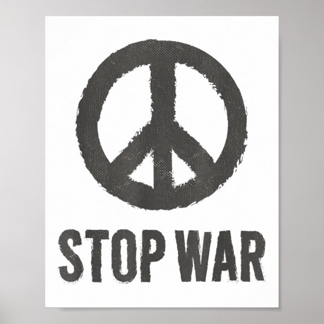 Fredens Logotyp Hippie-symbol Stoppa Krig-proteste Poster (Framsidan)