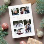 Fredens moderna minsta 5-fotojul julkort<br><div class="desc">Det här helgdag har ett fredligt budskap och en modern minimal layout. Mjölkdesignen har 5 fotopunkter och plats för anpassad design. Perfekt för ett familjekort för julgranar har denna utformning också ett mjukt ro färg-system och en passande backer med en enkel helgdag som kallas mönster i vitt. Oavsett om du...</div>