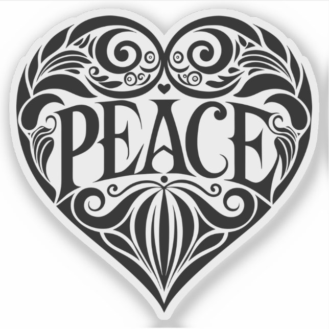 Fredens och Kärlek vinyldekal Klistermärken (Framsida)