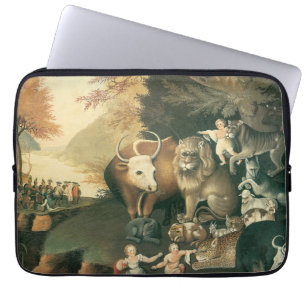Fredens Rike av Edward Hicks Gammal Folkkonst Laptop Sleeve