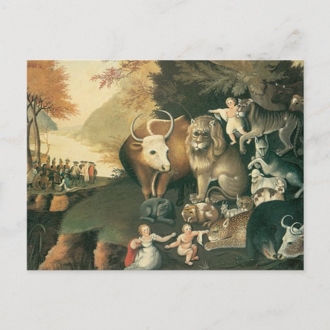 Fredens Rike av Edward Hicks Gammal Folklig Konst Vykort (Framsida)