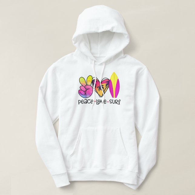 Fredens Surfa i Kärlek, sommartid, Retro Vacation Hoodie (Design framsida)