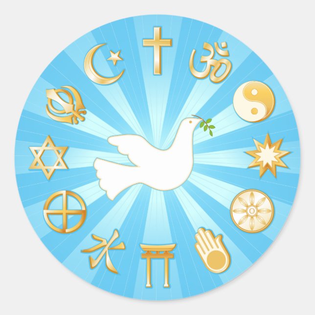 Fredens värld runt klistermärke (Framsida)